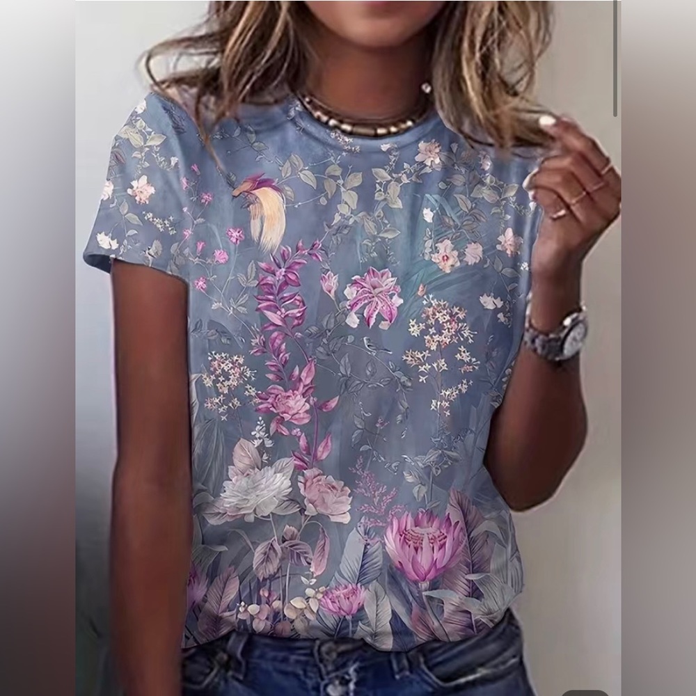 Floral Women’s Short Sleeve Casual Shirt